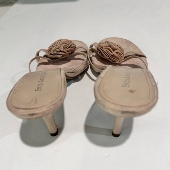 Enzo Angiolini Cream Slide Sandals with Rose Detail - Picture 8 of 15